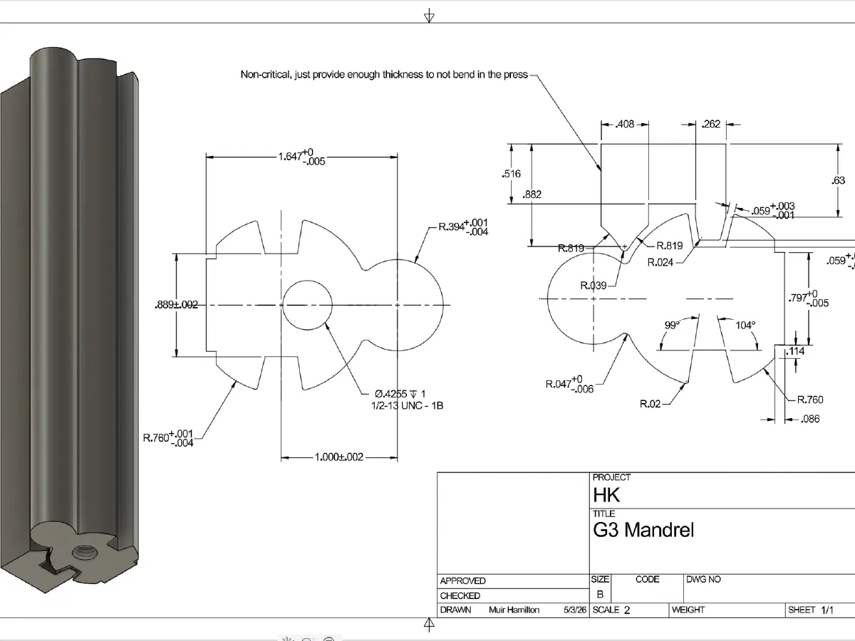 HK G3 and MP5 Straightening Mandrel Designs and Specifications, photo 3