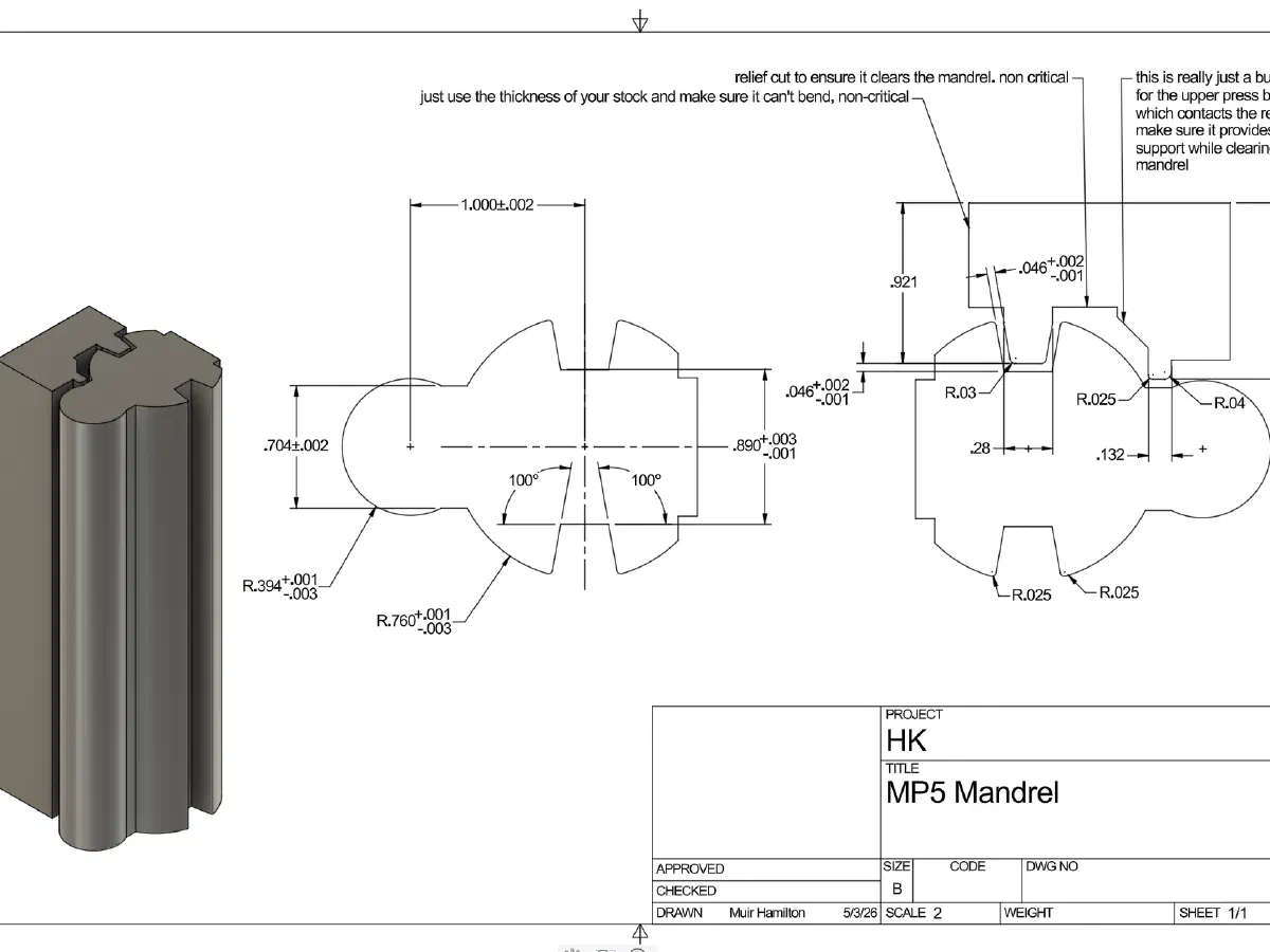 HK G3 and MP5 Straightening Mandrel Designs and Specifications, photo 4