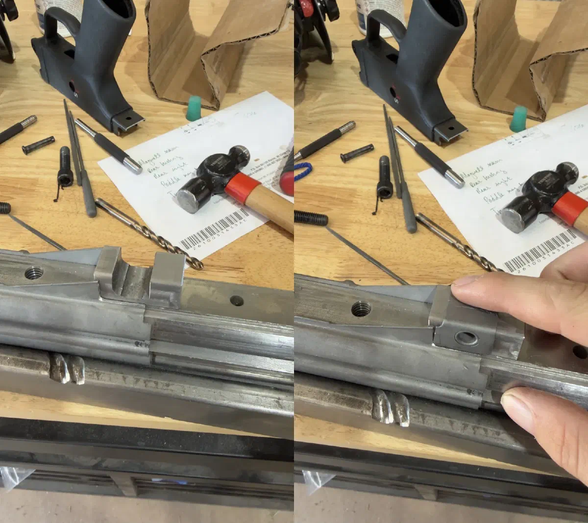 Locating block on the mandrel