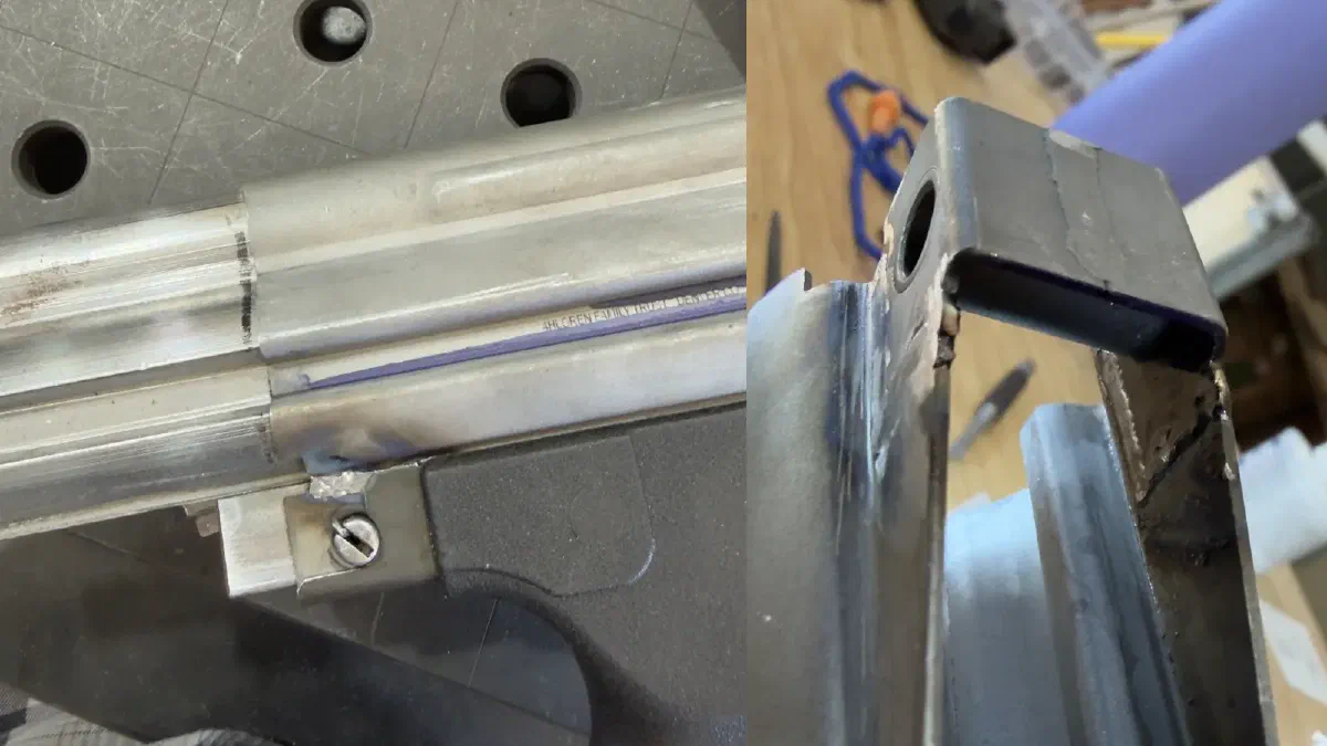 Tacked and welded, view 2