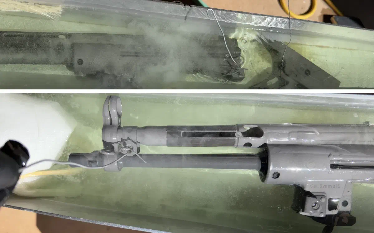 Parts in the manganese phosphate bath